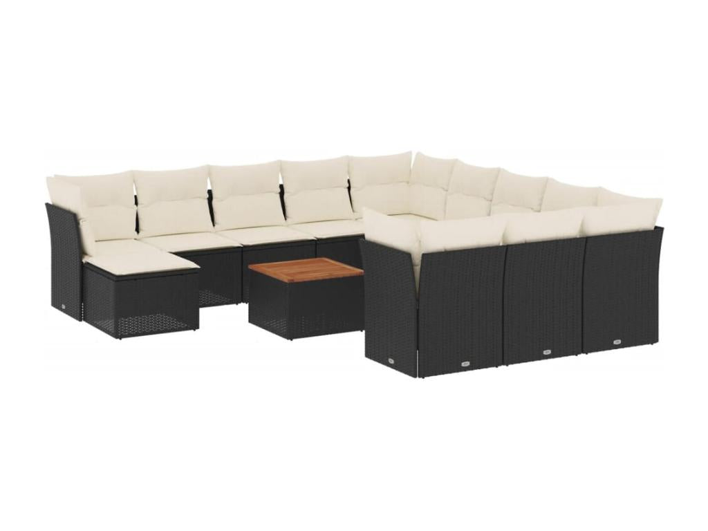 Zensova 13-piece garden furniture set with cushions, woven resin EMXW44640