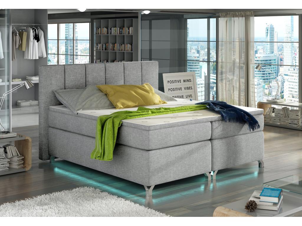 Box spring bed 140x200 Zensova light gray Zensova JBBI45805