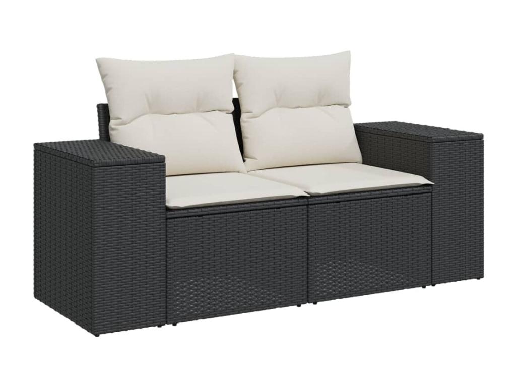 9-piece garden furniture set with cushions, Zensova woven resin IJJL83776
