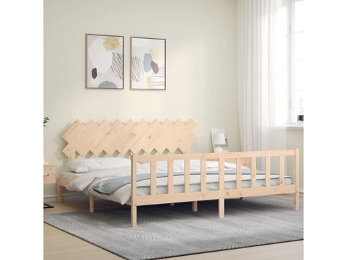 Bed frame with headboard 200x200 solid wood ADMF08793
