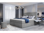 Elariva light grey velvet continental bed - Sleeping area 160x200 cm SITW65685