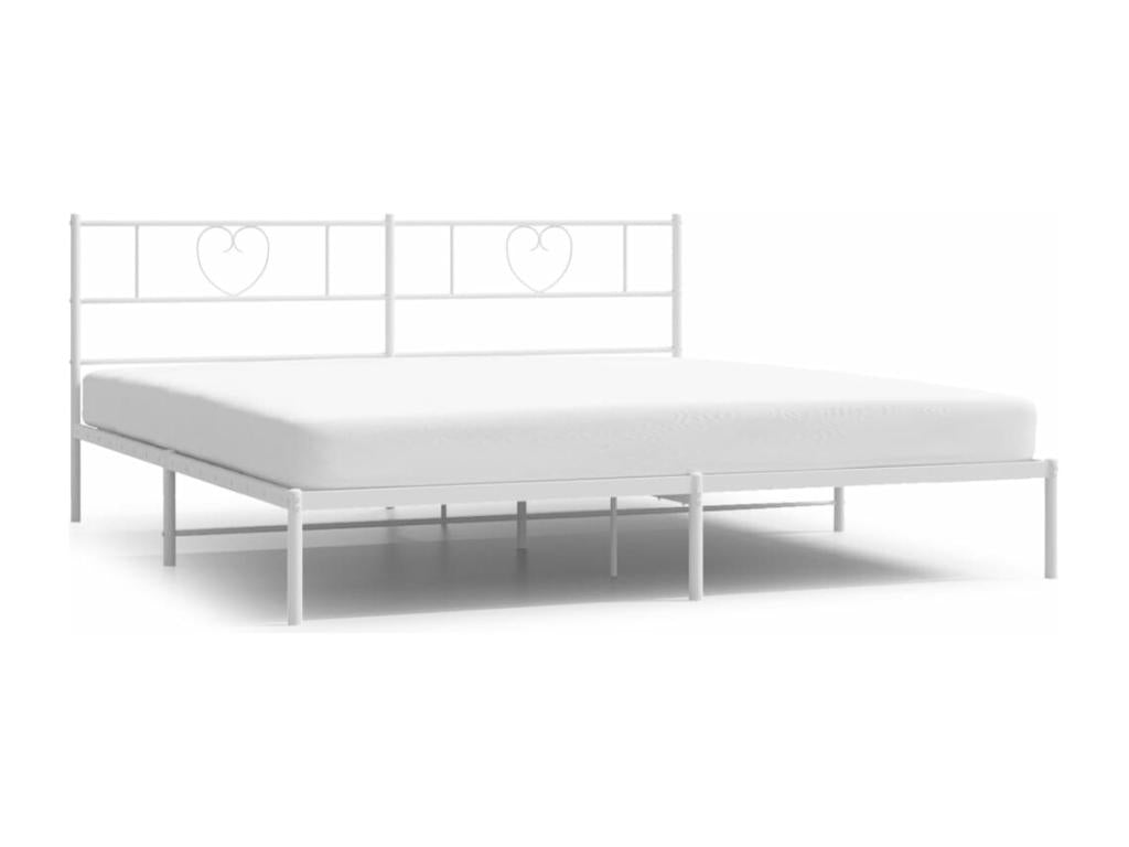 Metal bed frame with white headboard 200x200 KQRD15010