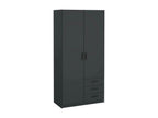 Zensova 2-Door Wardrobe, Bedroom Furniture, Walk-in Closet, Clothes Closet, 99x50 h200 cm, Grey XFCK27133