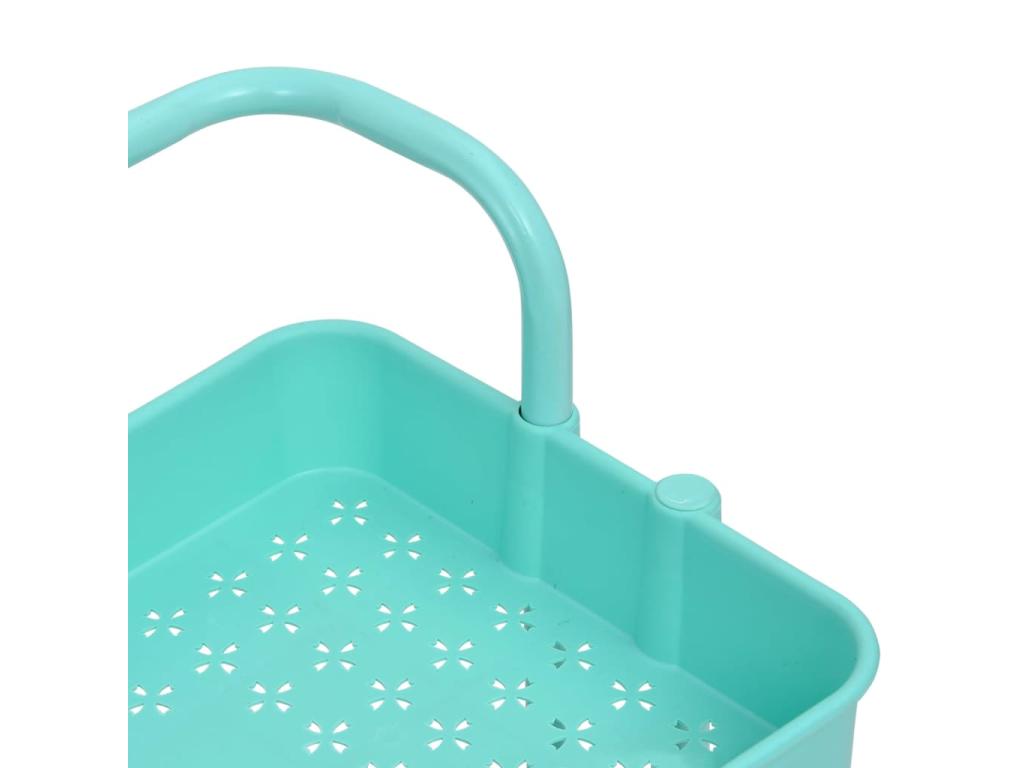 3-Tier Kitchen Trolley, Turquoise, 42x25x83.5cm, Iron and ABS, ACFB69314