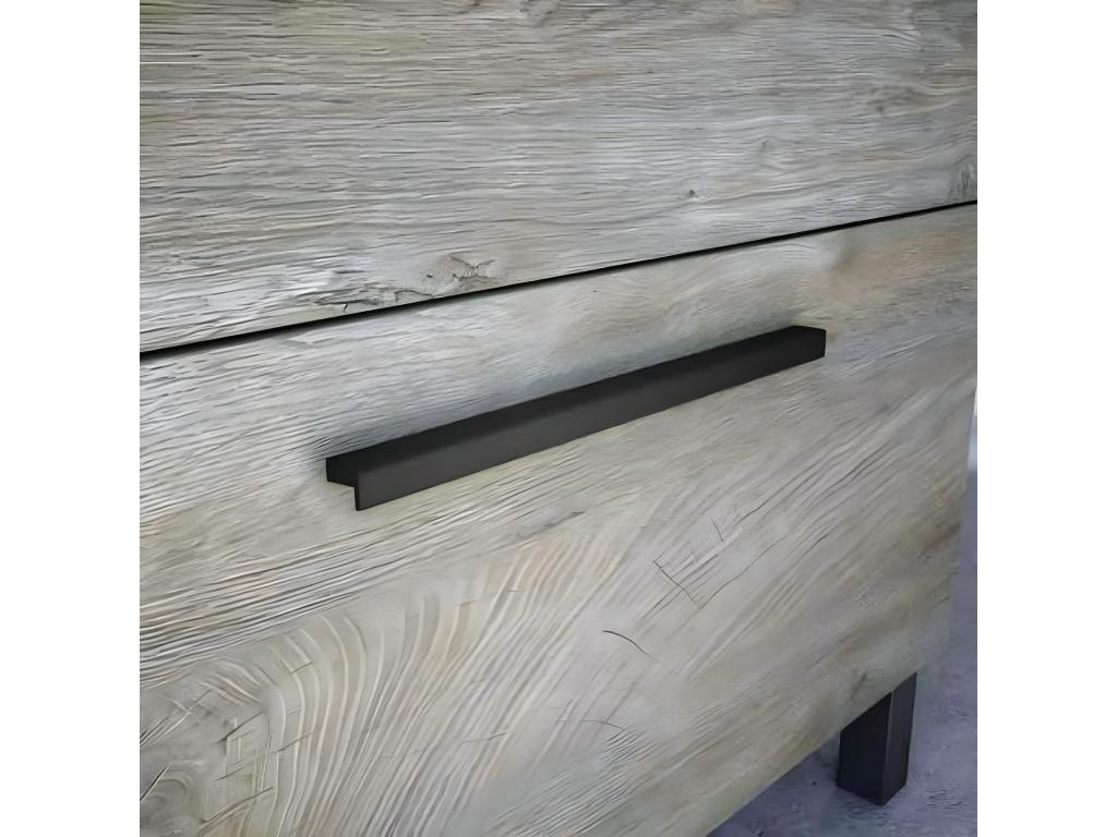 Wall-hung bathroom vanity unit, 60 cm, with 2 drawers and mirror - Height 57 x Length 60 x Depth 45 cm KDFS06448