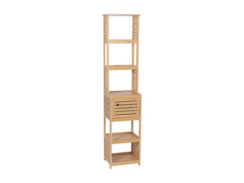 Bathroom Column Cabinet with 1 Door and 5 Shelves, H 170 cm - Natural UQTZ14986