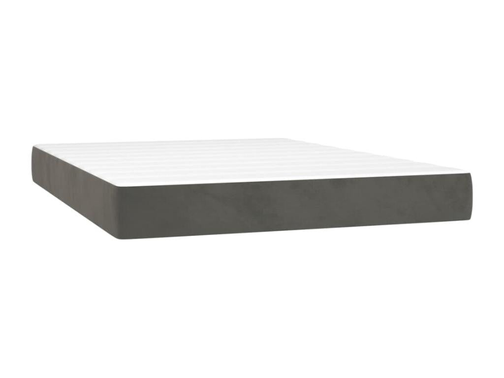 Bed base and mattress, Dark Grey 140x200 Velvet YDDO94153