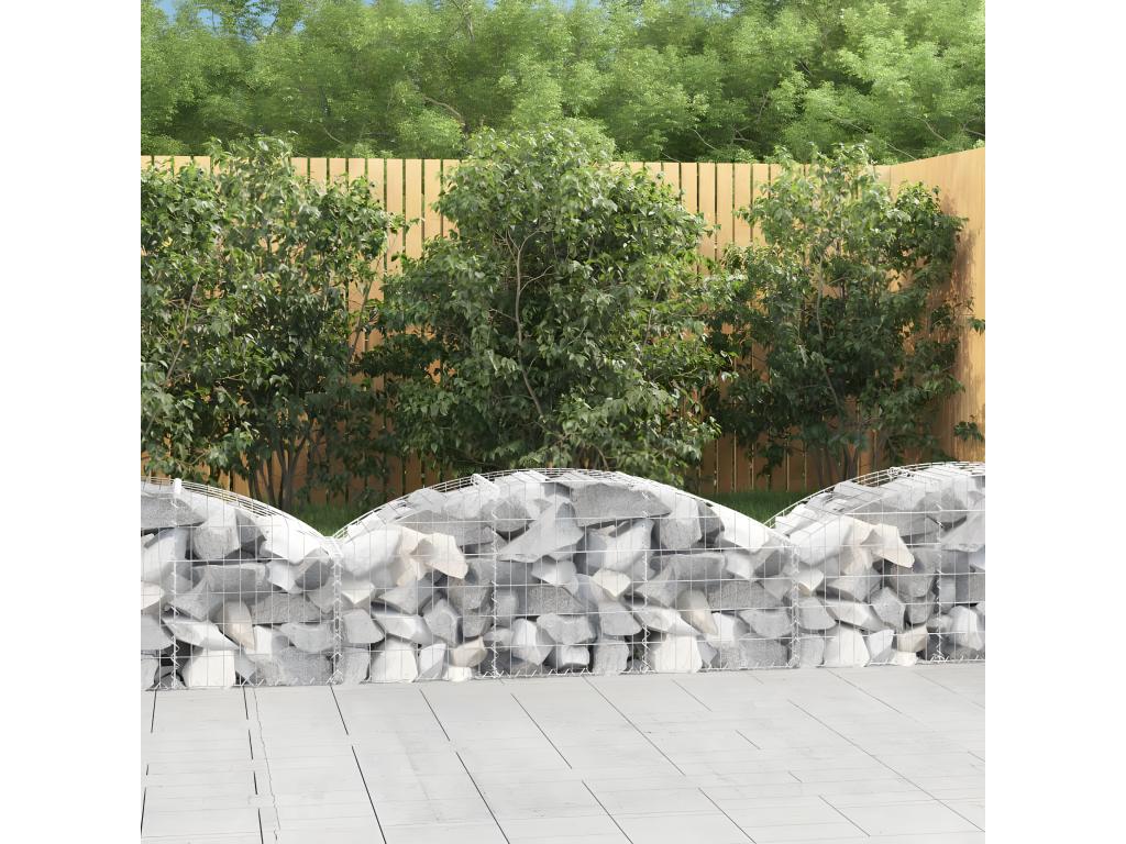 Arched gabion basket 150x50x40/60 cm Galvanized iron HCMX86505