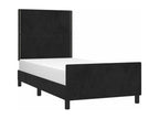 Bed frame with headboard, black, 80x200 cm, velvet, XMCV03684
