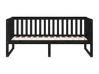 Daybed without mattress, black, 90x190 cm, solid pine wood, WJXY20088