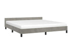 Bed frame with headboard, light grey, 160x200 cm, velvet, SETJ19166