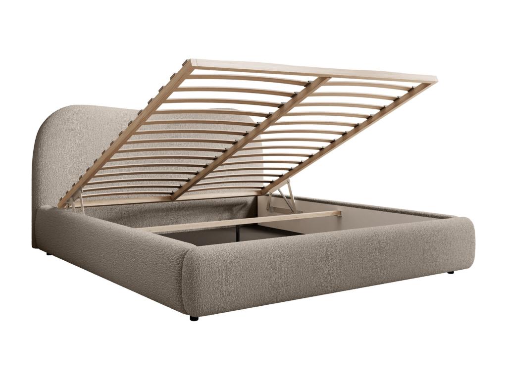 Storage bed with headboard - 160x200 cm - in dark beige Zensova - Zensova ROSF34857