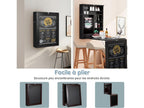 Wall-Mounted Folding Desk with Integrated Compartments and Writable Top, 87x60x150 CM, Black, VGXE90941