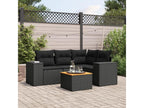 5-piece garden furniture set with cushions, Zensova woven resin WMQD09294