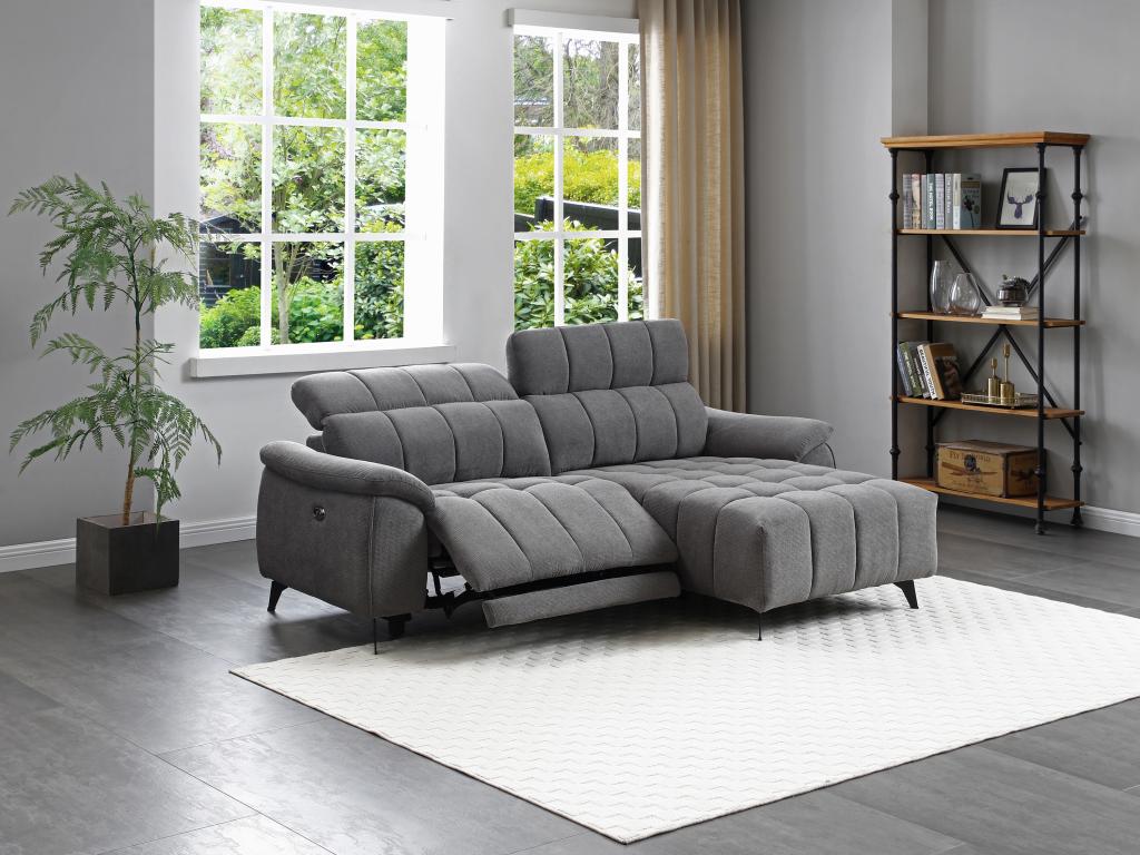 Zensova electric right corner sofa in textured Zensova gray Zensova WAYP75706