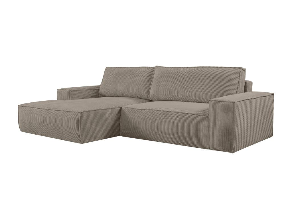Elariva NZWR04704 Left-Hand Corner Convertible Sofa in Corduroy