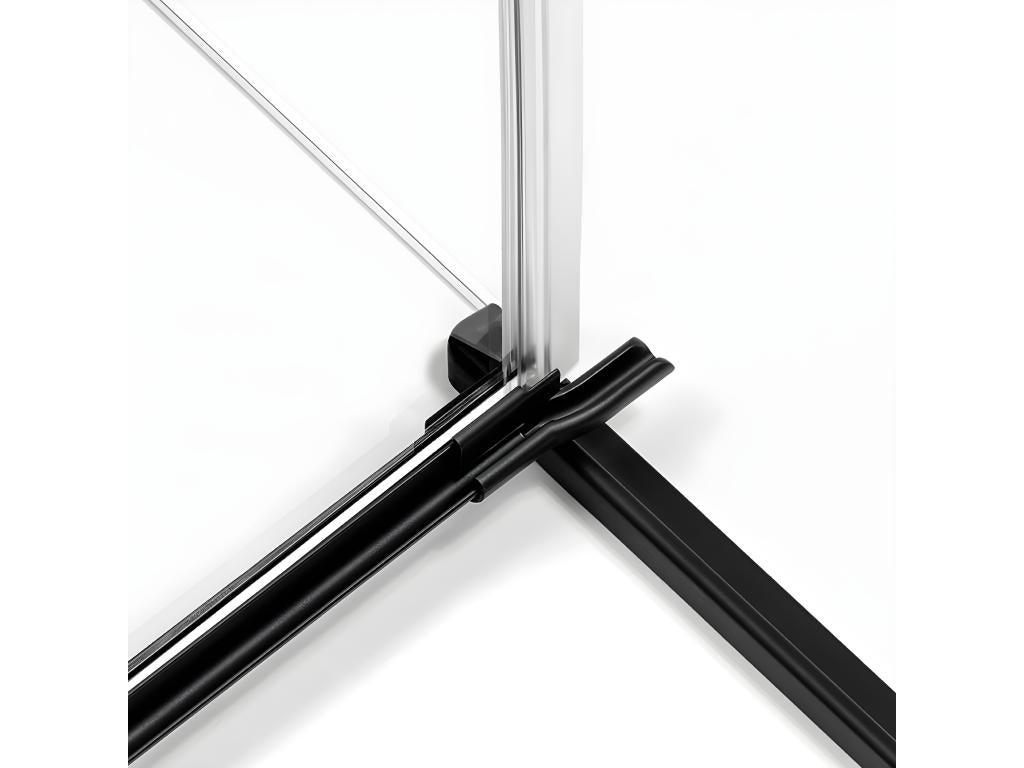 Right-hand pivoting shower enclosure 90x80 BLACK, black color, front access WVDR39208