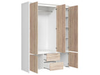 Zensova 3-Door Wardrobe, White and Wood, XTKR46672