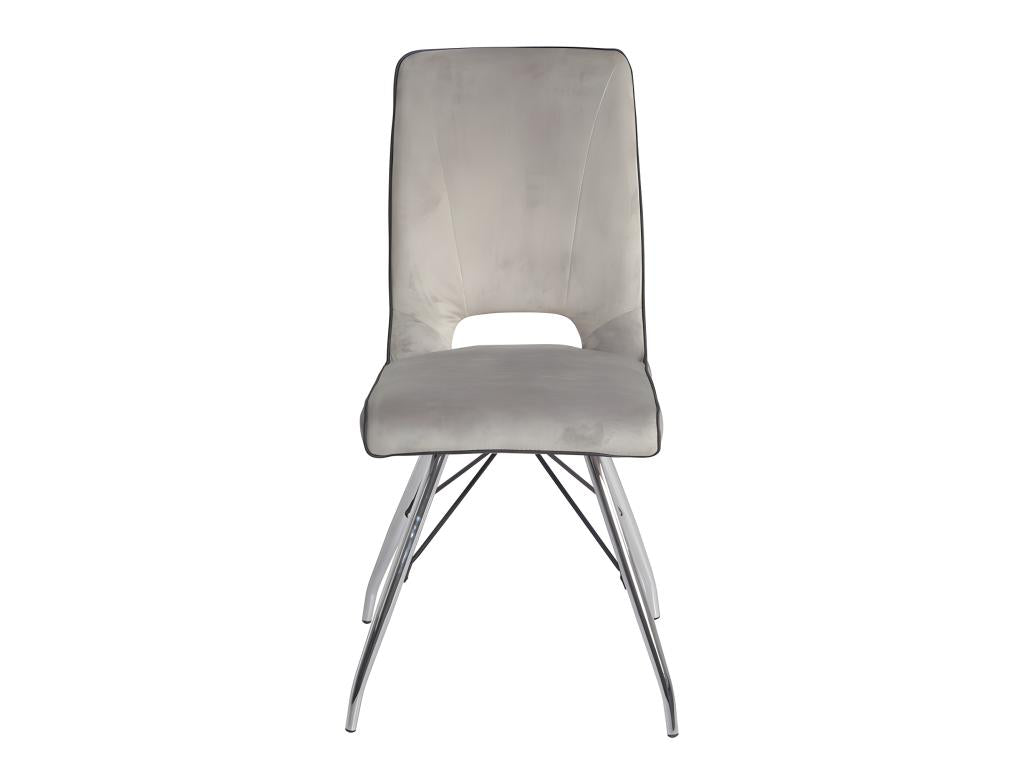 2 grey velvet chairs - Zensova QZDZ32852