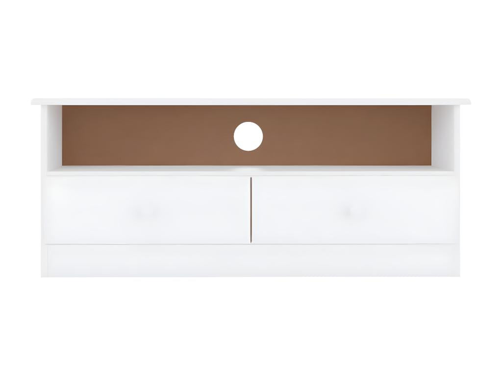 Zensova TV stand with drawers, white, 100x35x41 cm, solid pine wood, NXSL68213