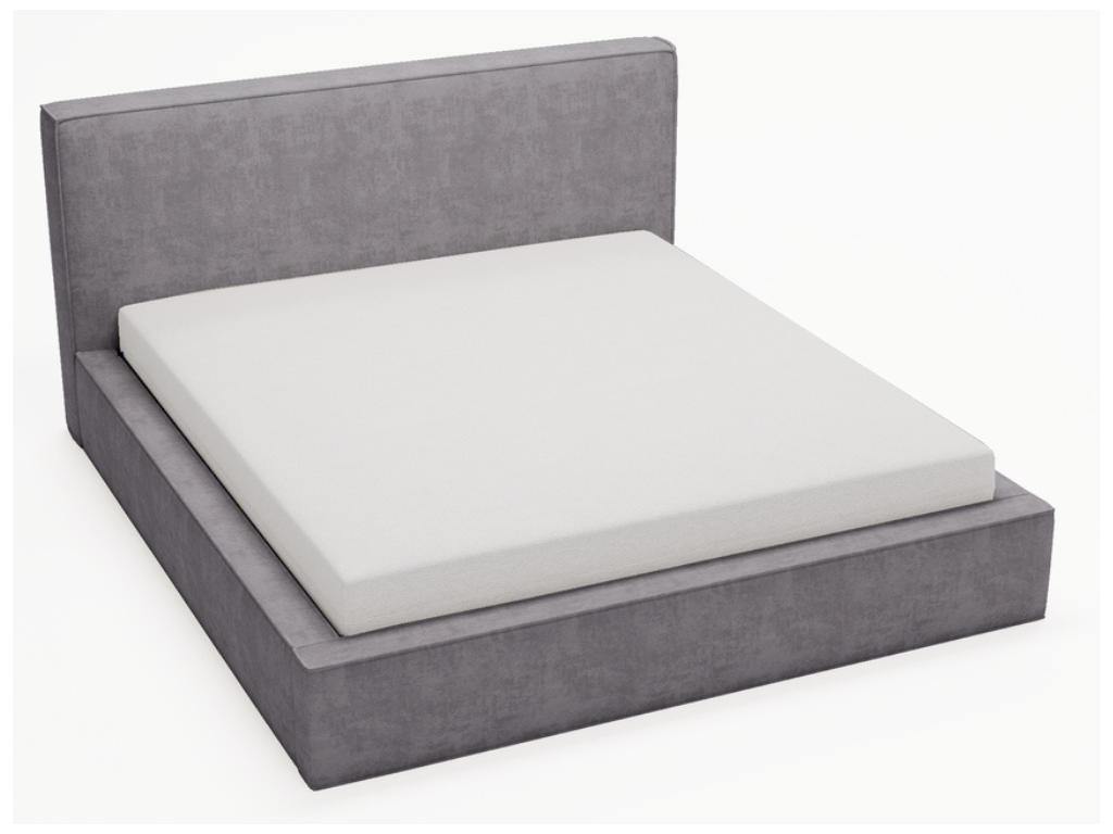 Upholstered bed with storage - 200x200 - double bed - velvet - grey - Zensova OQYO93725