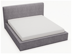 Upholstered bed with storage - 200x200 - double bed - velvet - grey - Zensova OQYO93725