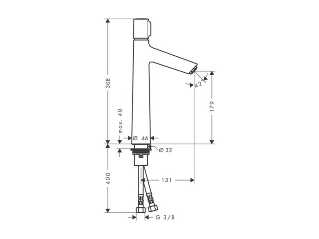 S 190 Chrome Basin Mixer Tap without Pop-Up Waste AFCZ45455