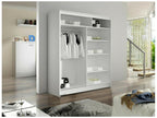 Wardrobe 151 Black - White 200x120x58cm Sliding Wardrobe Doors OKJZ45635