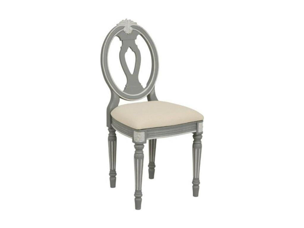 Set of 2 Wooden Chairs with Grey Fabric Seats - Lumenao NVEI48626
