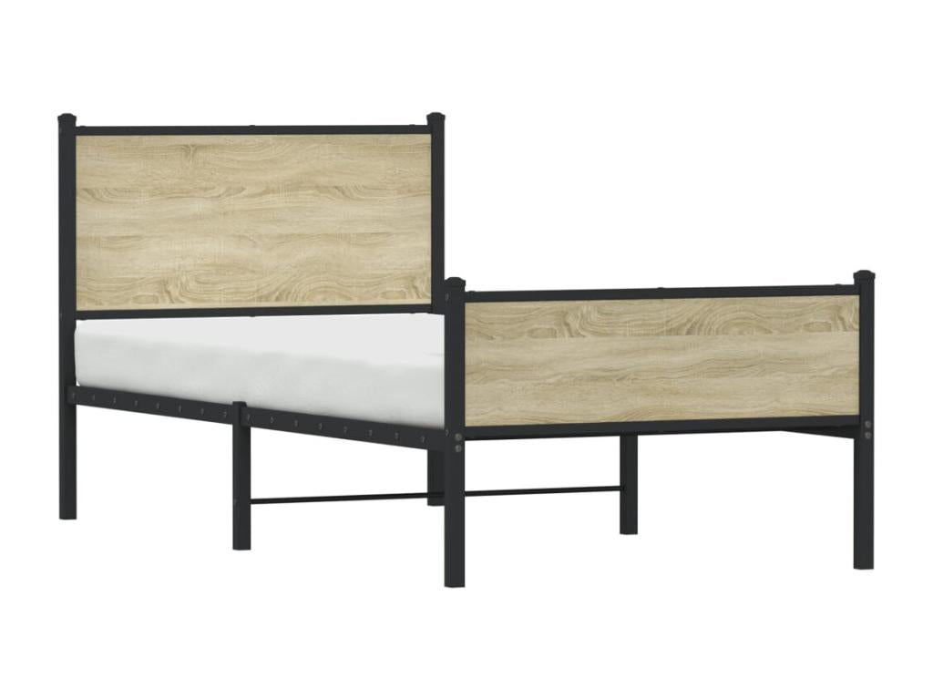 Metal bed frame without mattress Zensova oak 75x190 cm SAHI66840