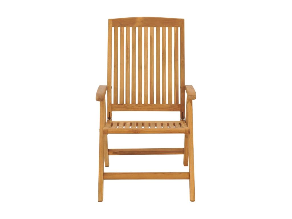 Reclining garden chairs and cushions, set of 8, solid teak VMQH57032