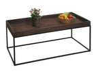 Elariva-K71 Coffee Table - Side Table - Solid Wood and Metal 46x110x60cm - Dark Brown FMWZ63945