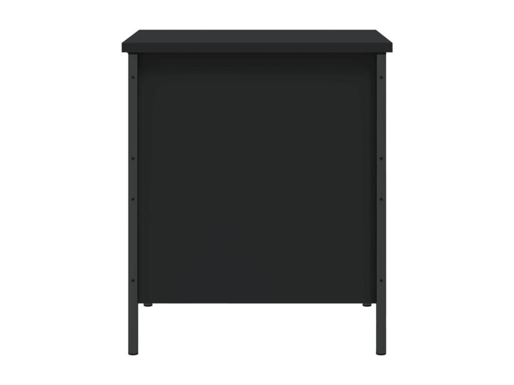 Black storage bench 40x42.5x50 engineered wood QZLA49894