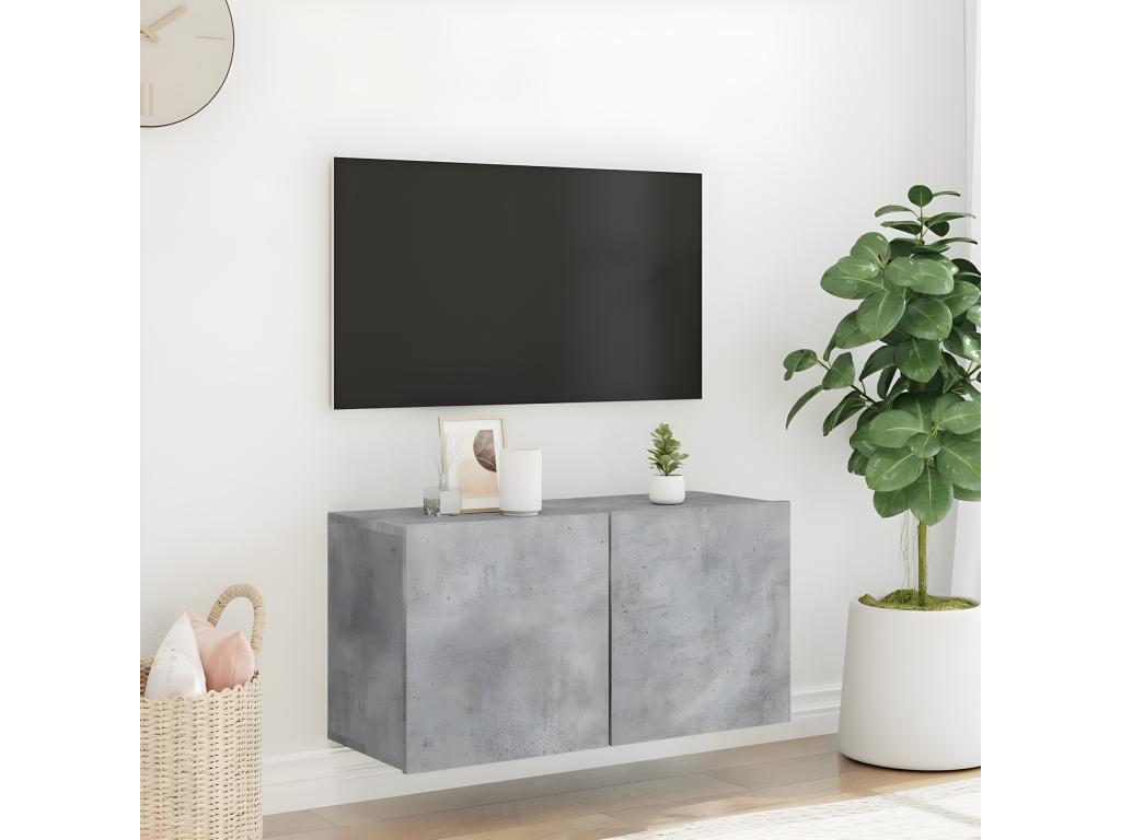 Wall-mounted TV unit, concrete grey, 80x30x41 cm EBFW60728