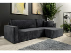 Lysvia convertible corner sofa in dark grey corduroy GMVV17302
