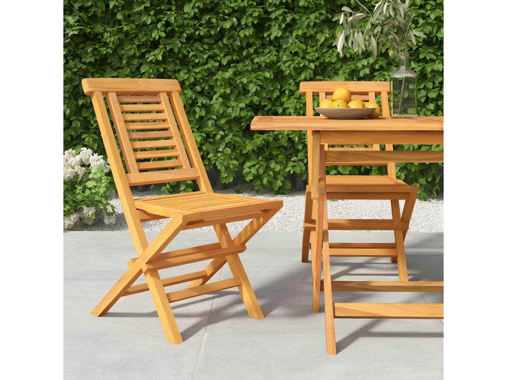 Folding garden chairs, 2 pieces, 47x63x90 cm, solid teak wood, TUGL07631