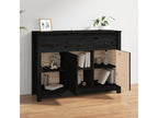 Black Buffet 100x35x74 cm Solid Pine Wood DECJ36219