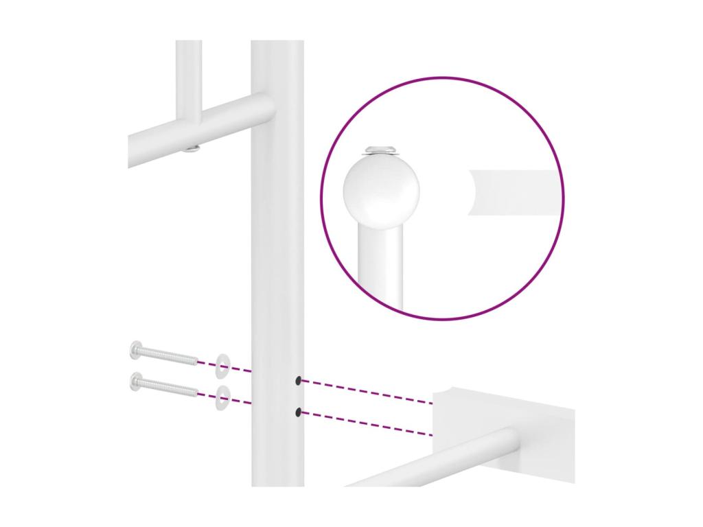 Metal bed frame with white headboard 140x200 TSSZ35759