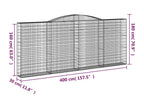 5-piece arched gabion baskets, 400x30x160/180 cm, galvanized iron SFFD17096