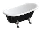 Freestanding bathtub M 157x77 CM, white/black, glossy finish DHES37196