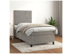 Bed base and mattress, light grey, 100x200 cm, velvet, BIMB49791