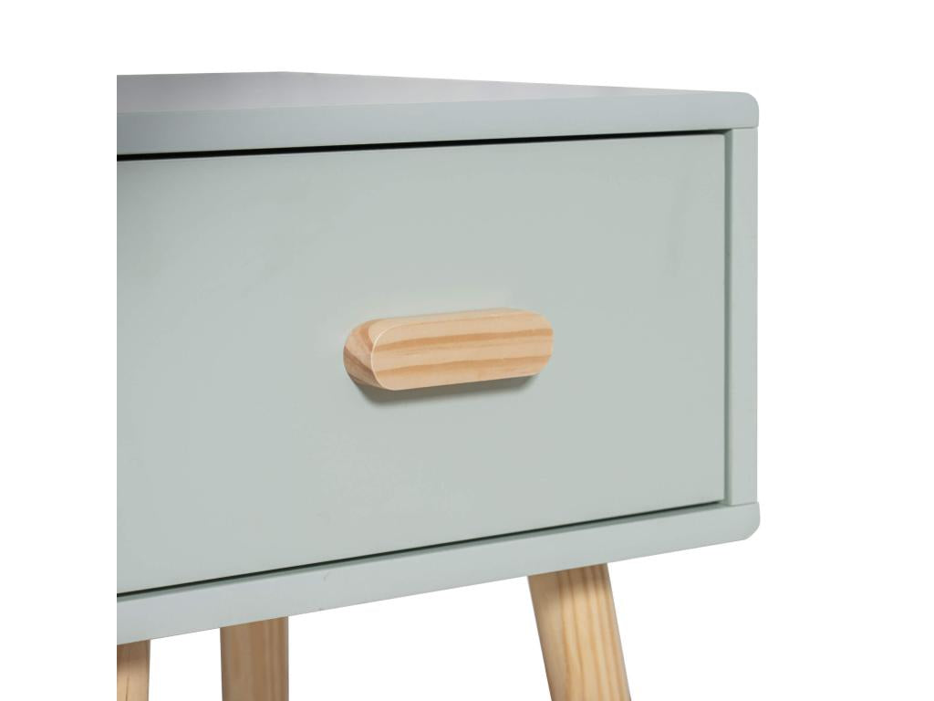 Zensova Picea Bedside Table 44x35x35 MDF Pine Aqua Green Brown Scandinavian Partially Assembled HGXT49345