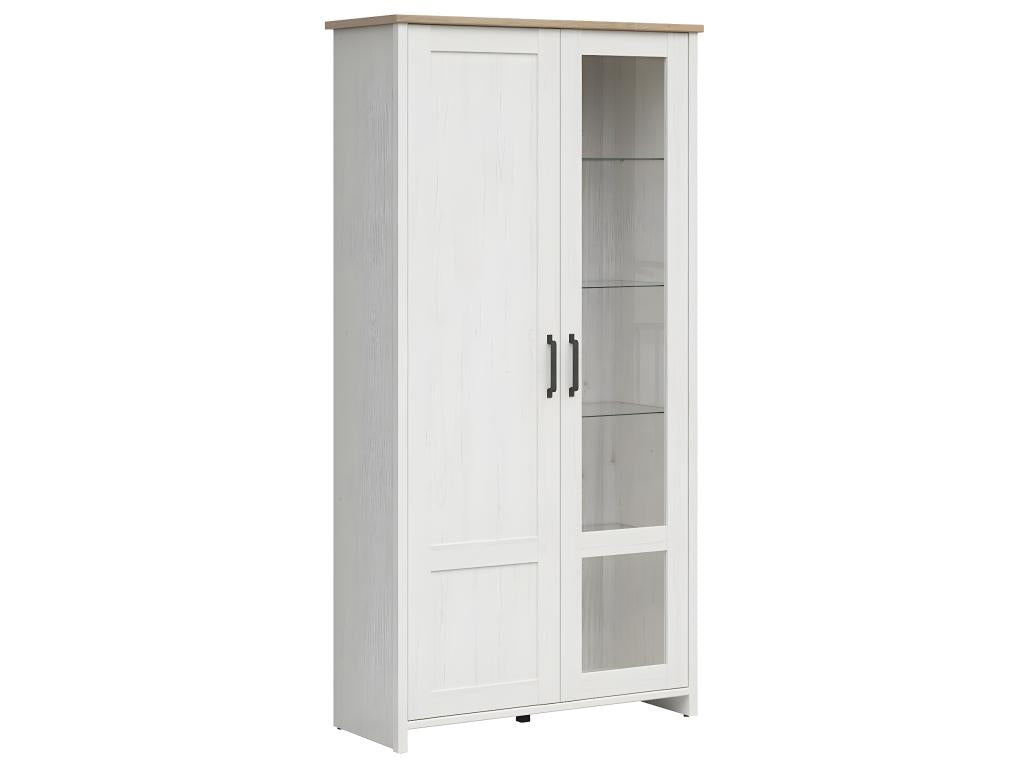 Zensova 2-Door White and Wood Sideboard TNEU36848