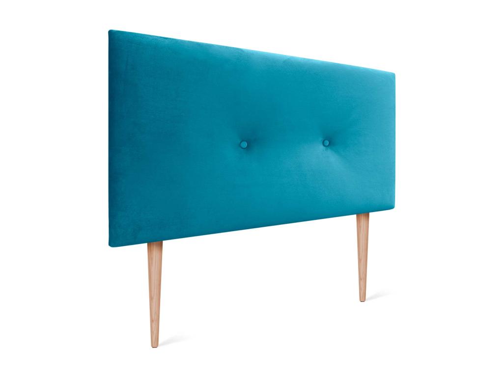 Zensova Smooth Velvet Headboard with Buttons 95x115 with Bed Legs 80/90 - Light Blue HNCU63705