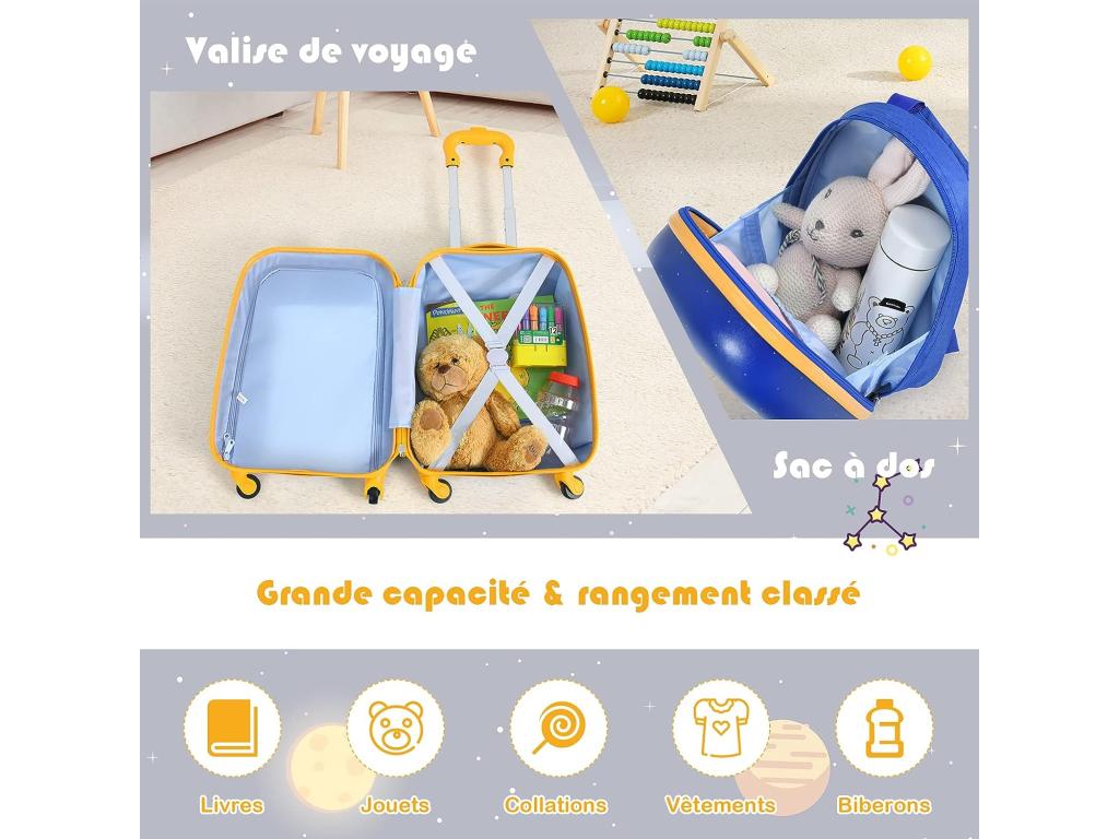 Set of 2 children's luggage pieces: 40.6 cm hard-shell suitcase with wheels and 30.5 cm backpack UMXW10053