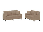 2-piece sofa set with cappuccino faux leather cushions GLQN93251