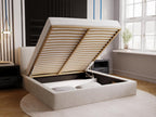 Upholstered bed with storage - 200x200 - double bed - velvet - grey - Zensova OQYO93725