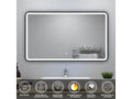 120cm double vanity unit with illuminated mirror column, 3 dimmable colours, Elariva oak XPLP36579