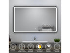 120cm double vanity unit with illuminated mirror column, 3 dimmable colours, Elariva oak XPLP36579