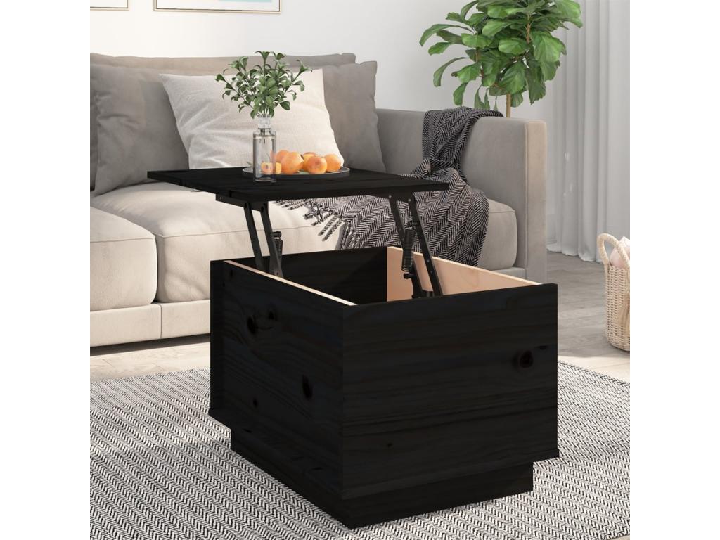 Coffee table, black, 40x50x35 cm, solid pine wood, NAIX35783